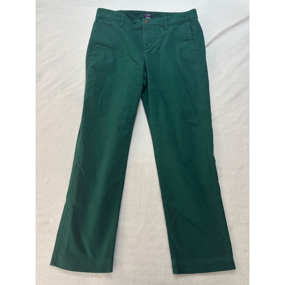 J.Crew High-Rise Girlfriend Chino Pants Green Stretch Cotton Twill Size 10